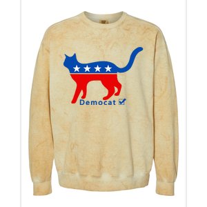 Vote Cat Democrat Liberal Cat Lover Biden Harris 2024 Colorblast Crewneck Sweatshirt