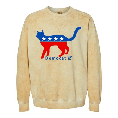 Vote Cat Democrat Liberal Cat Lover Biden Harris 2024 Colorblast Crewneck Sweatshirt