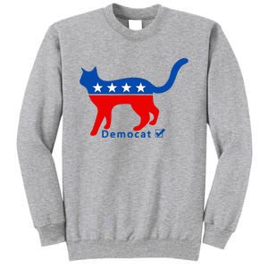 Vote Cat Democrat Liberal Cat Lover Biden Harris 2024 Tall Sweatshirt