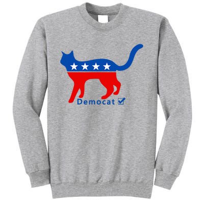 Vote Cat Democrat Liberal Cat Lover Biden Harris 2024 Tall Sweatshirt