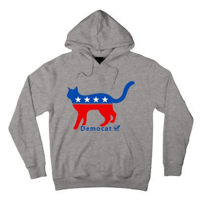 Vote Cat Democrat Liberal Cat Lover Biden Harris 2024 Tall Hoodie