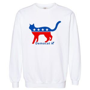 Vote Cat Democrat Liberal Cat Lover Biden Harris 2024 Garment-Dyed Sweatshirt