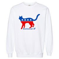 Vote Cat Democrat Liberal Cat Lover Biden Harris 2024 Garment-Dyed Sweatshirt