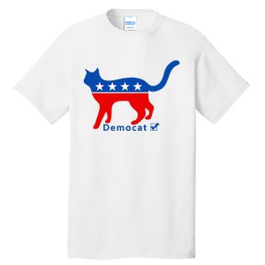 Vote Cat Democrat Liberal Cat Lover Biden Harris 2024 Tall T-Shirt