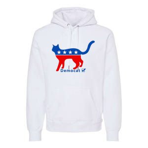 Vote Cat Democrat Liberal Cat Lover Biden Harris 2024 Premium Hoodie