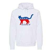 Vote Cat Democrat Liberal Cat Lover Biden Harris 2024 Premium Hoodie