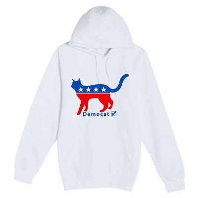 Vote Cat Democrat Liberal Cat Lover Biden Harris 2024 Premium Pullover Hoodie