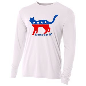 Vote Cat Democrat Liberal Cat Lover Biden Harris 2024 Cooling Performance Long Sleeve Crew