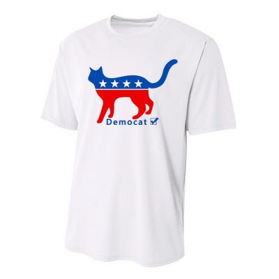 Vote Cat Democrat Liberal Cat Lover Biden Harris 2024 Performance Sprint T-Shirt