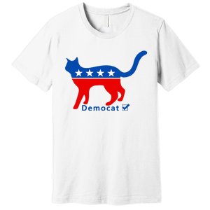 Vote Cat Democrat Liberal Cat Lover Biden Harris 2024 Premium T-Shirt