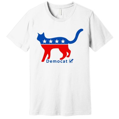 Vote Cat Democrat Liberal Cat Lover Biden Harris 2024 Premium T-Shirt