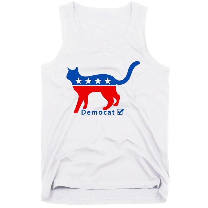 Vote Cat Democrat Liberal Cat Lover Biden Harris 2024 Tank Top