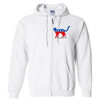 Vote Cat Democrat Liberal Cat Lover Biden Harris 2024 Full Zip Hoodie