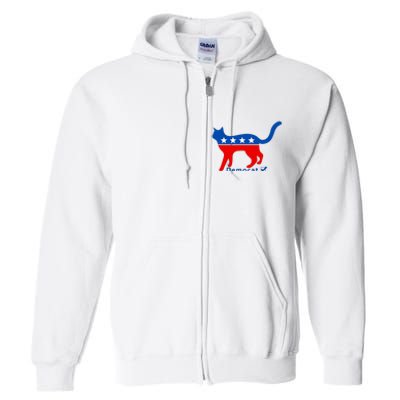 Vote Cat Democrat Liberal Cat Lover Biden Harris 2024 Full Zip Hoodie