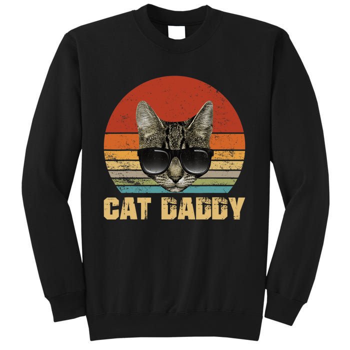 Vintage Cat Daddy Funny Cat Lover Gift Cat Dad Fathers Sweatshirt