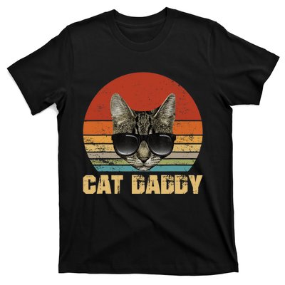 Vintage Cat Daddy Funny Cat Lover Gift Cat Dad Fathers T-Shirt