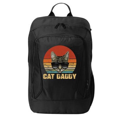 Vintage Cat Daddy Funny Cat Lover Gift Cat Dad Fathers City Backpack