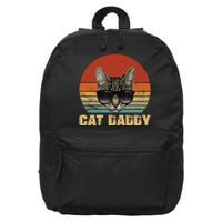 Vintage Cat Daddy Funny Cat Lover Gift Cat Dad Fathers 16 in Basic Backpack