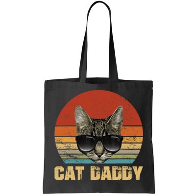 Vintage Cat Daddy Funny Cat Lover Gift Cat Dad Fathers Tote Bag