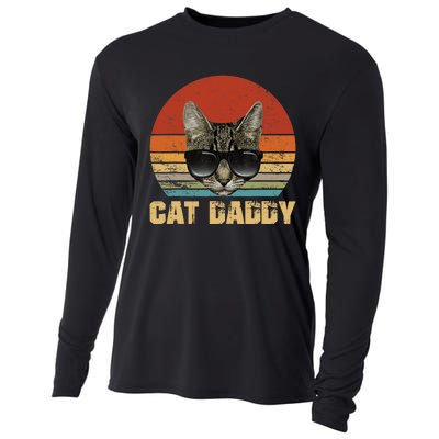 Vintage Cat Daddy Funny Cat Lover Gift Cat Dad Fathers Cooling Performance Long Sleeve Crew