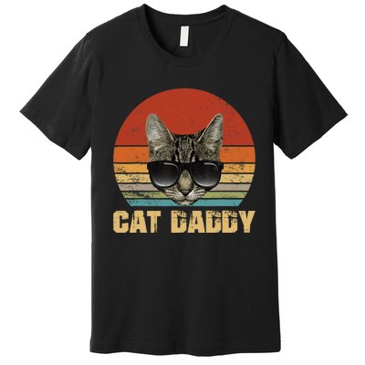 Vintage Cat Daddy Funny Cat Lover Gift Cat Dad Fathers Premium T-Shirt