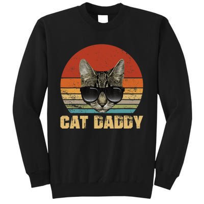 Vintage Cat Daddy Funny Cat Lover Gift Cat Dad Fathers Tall Sweatshirt