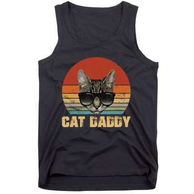 Vintage Cat Daddy Funny Cat Lover Gift Cat Dad Fathers Tank Top