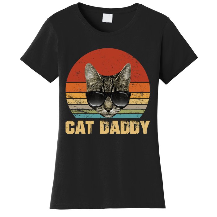 Vintage Cat Daddy Funny Cat Lover Gift Cat Dad Fathers Women's T-Shirt