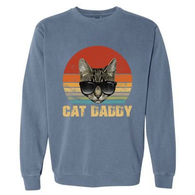 Vintage Cat Daddy Funny Cat Lover Gift Cat Dad Fathers Garment-Dyed Sweatshirt