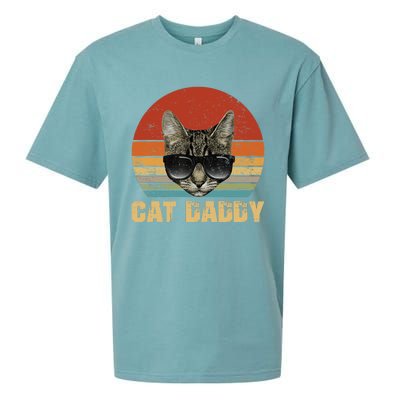 Vintage Cat Daddy Funny Cat Lover Gift Cat Dad Fathers Sueded Cloud Jersey T-Shirt