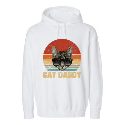 Vintage Cat Daddy Funny Cat Lover Gift Cat Dad Fathers Garment-Dyed Fleece Hoodie