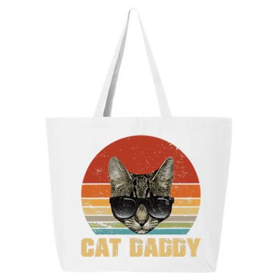 Vintage Cat Daddy Funny Cat Lover Gift Cat Dad Fathers 25L Jumbo Tote