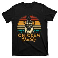 Vintage Chicken Daddy Chicken Dad Father Farmer Retro T-Shirt