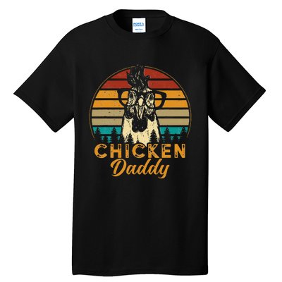 Vintage Chicken Daddy Chicken Dad Father Farmer Retro Tall T-Shirt