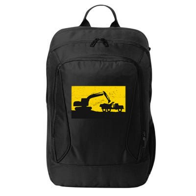 Vintage Construction Equipment Heavy Equipment Operator City Backpack