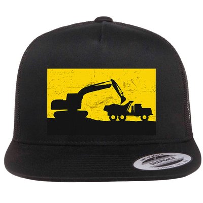 Vintage Construction Equipment Heavy Equipment Operator Flatbill Hat
