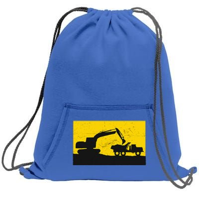 Vintage Construction Equipment Heavy Equipment Operator Sweatshirt Cinch Pack Bag