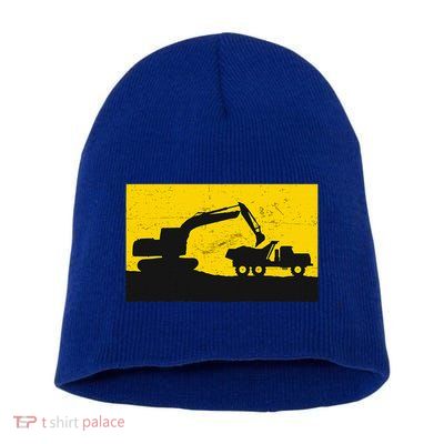 Vintage Construction Equipment Heavy Equipment Operator Short Acrylic Beanie