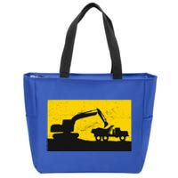 Vintage Construction Equipment Heavy Equipment Operator Zip Tote Bag