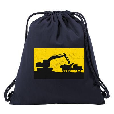 Vintage Construction Equipment Heavy Equipment Operator Drawstring Bag