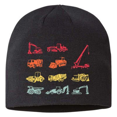 vintage construction equipment heavy equipment operator Sustainable Beanie