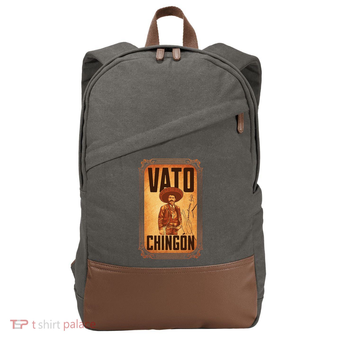 Vato ChingóN. Emiliano Zapata Portrait Cotton Canvas Backpack