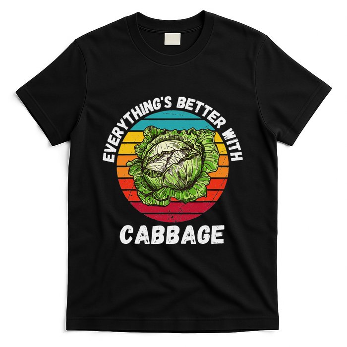 Vintage Cabbage EverythingS Better With Cabbage Retro T-Shirt