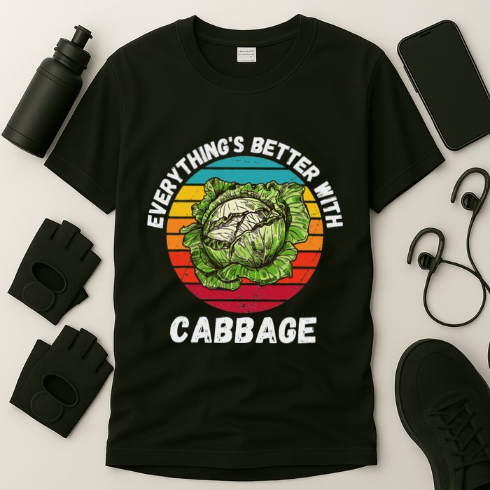 Vintage Cabbage EverythingS Better With Cabbage Retro T-Shirt