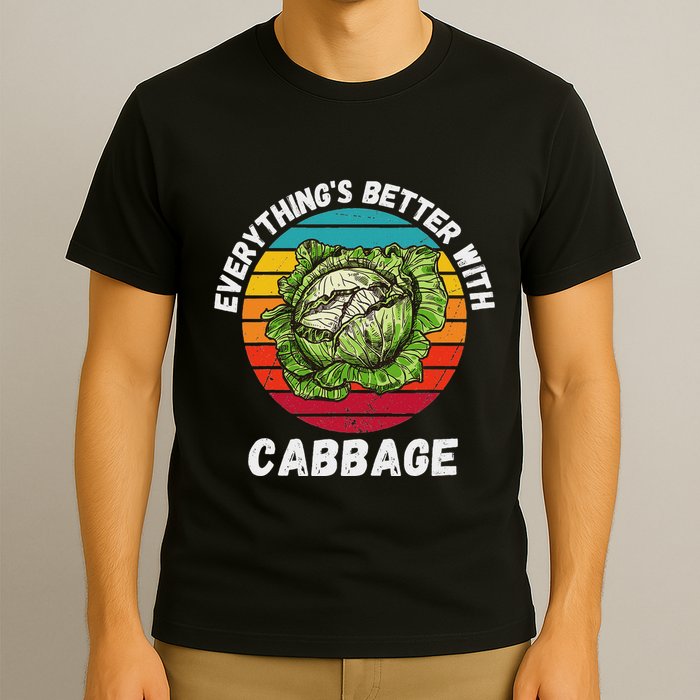 Vintage Cabbage EverythingS Better With Cabbage Retro T-Shirt