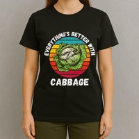 Vintage Cabbage EverythingS Better With Cabbage Retro T-Shirt