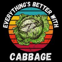 Vintage Cabbage EverythingS Better With Cabbage Retro T-Shirt