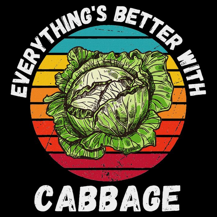 Vintage Cabbage EverythingS Better With Cabbage Retro T-Shirt