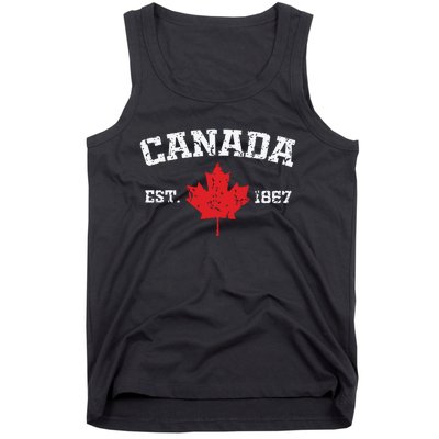 Vintage Canada Est 1867 Maple Leaf Gift Tank Top