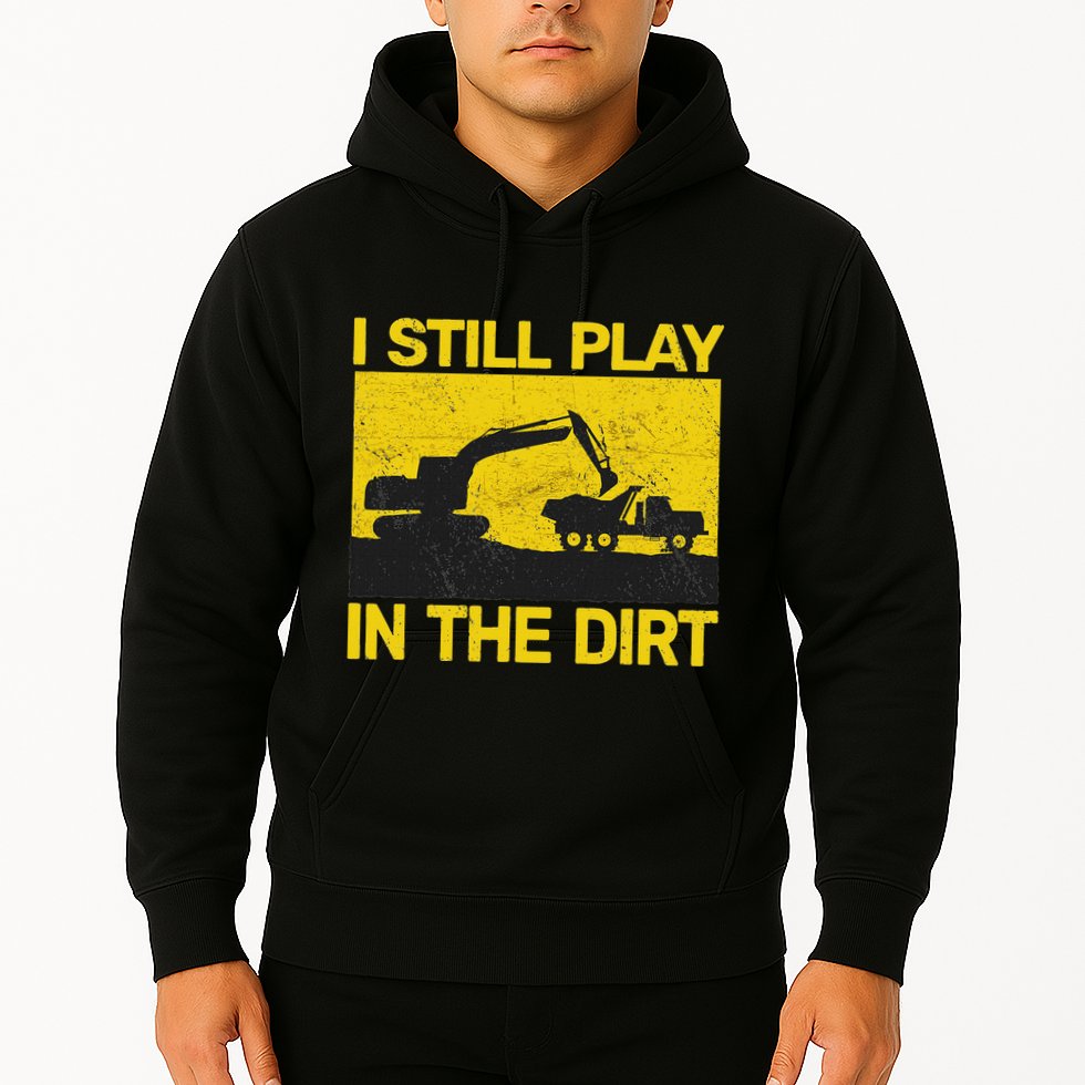 Vintage Construction Equipment Heavy Work Hoodie